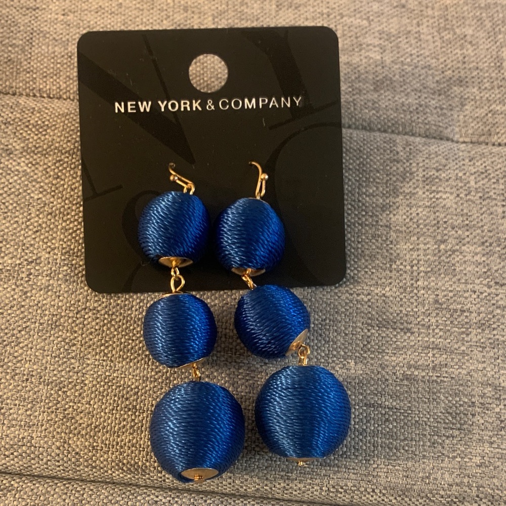 New York & Company Royal Blue Statement Earrings